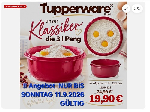 Tupperware schüssel die l - schüssel,